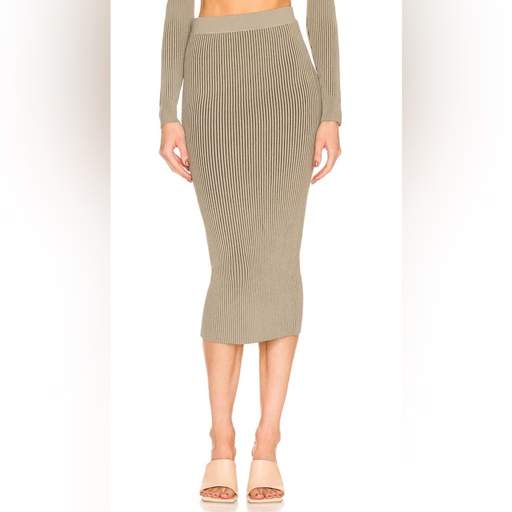 Anine Bing Julian skirt, green khaki and olive, size XS